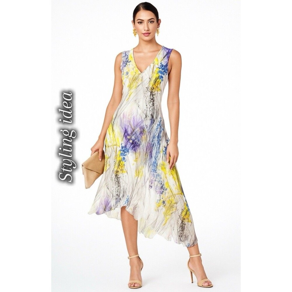 Designer KOMAROV XS asymmetrical flowy dress spring wear